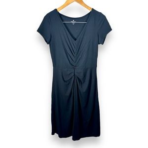 Athleta Black Ruched Honey Soft Modal Athleisure Dress Size Medium